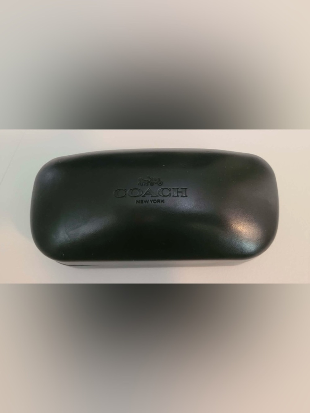 Coach Black Embossed Leather Eyewear Case with lens cloth